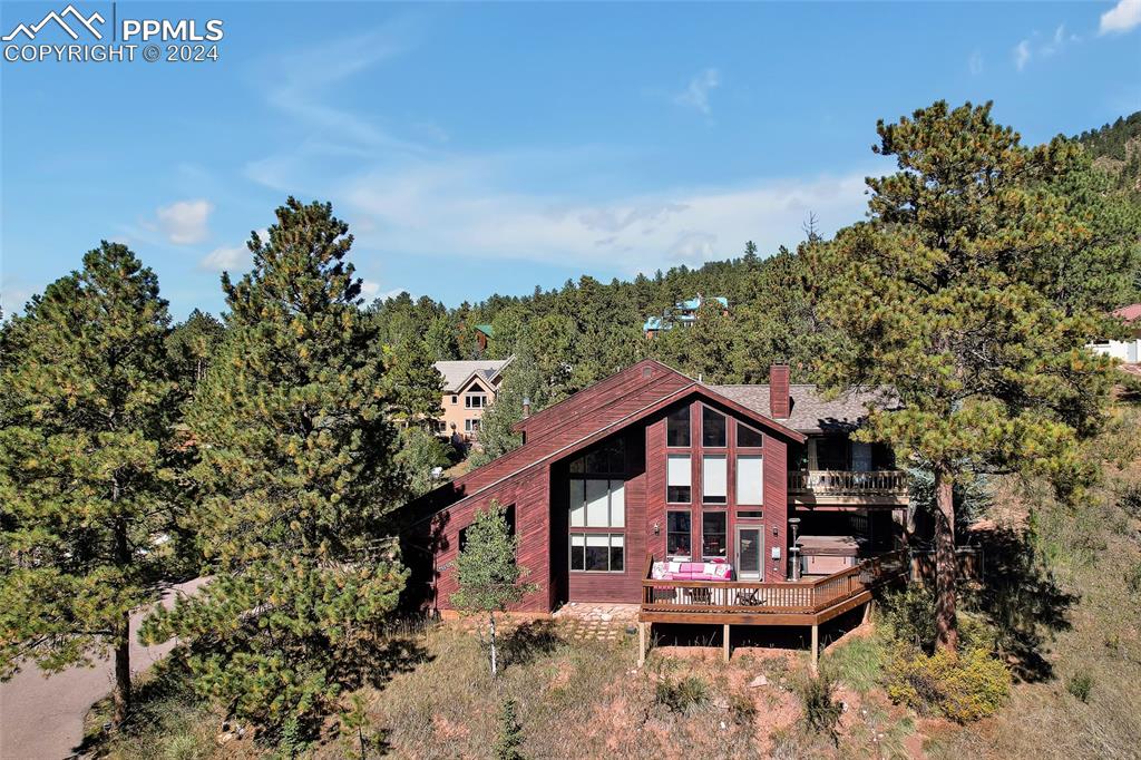 Image 32 of 40: Aerial View, Nestled in Pine Trees,