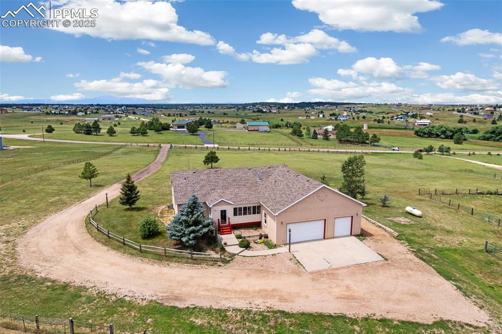 Caption: Overview of rural landscape with agricultural land