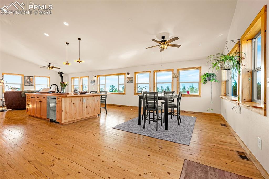 Image 8 of 50: Dining area in open concept living
