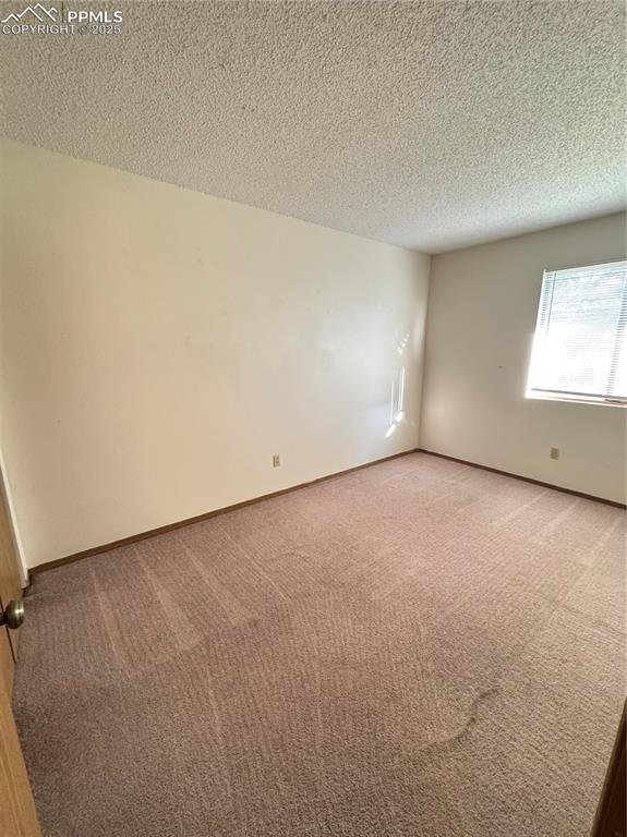 Image 9 of 11: Unfurnished room featuring carpet floors and a textured ceiling