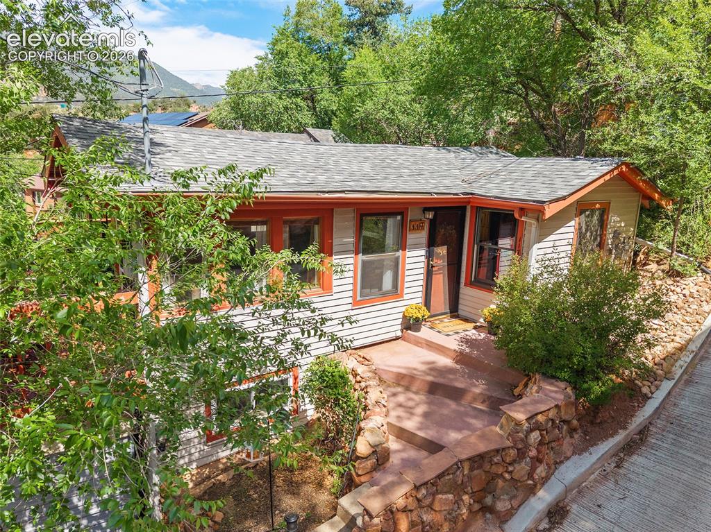 Image 23 of 31: Charming aerial view of the home