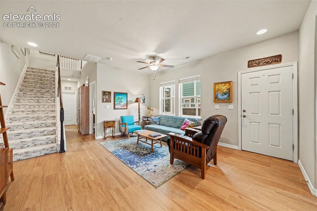 Image 7 of 26: View from kitchen of spacious living area