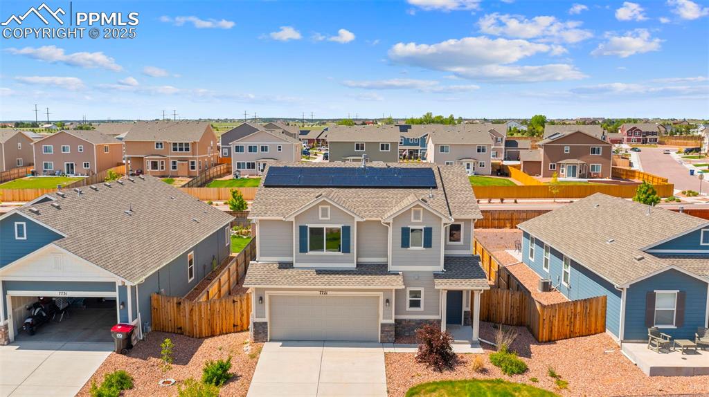 Caption: Aerial view of residential area