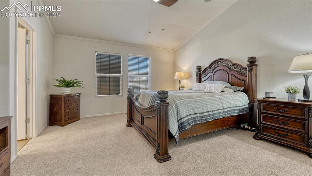 Image 12 of 24: Vaulted Ceilings in spacious Primary Bedroom!