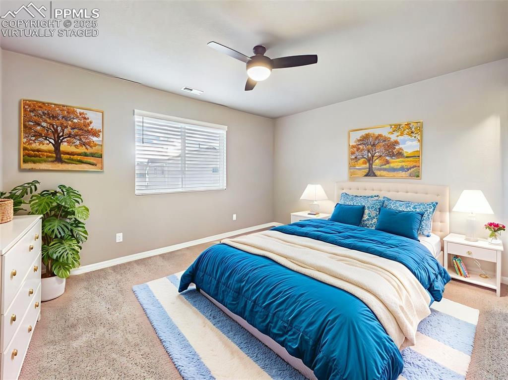 Image 36 of 50: Virtually staged - to showcase its size and comfort, styled as a restful gu