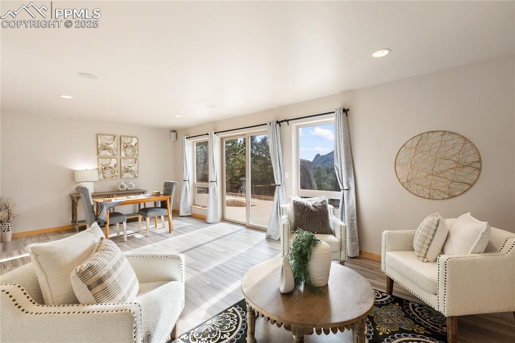 Image 23 of 43: With a gorgeous walk to the lower level patio, hot tub and views, views, vi