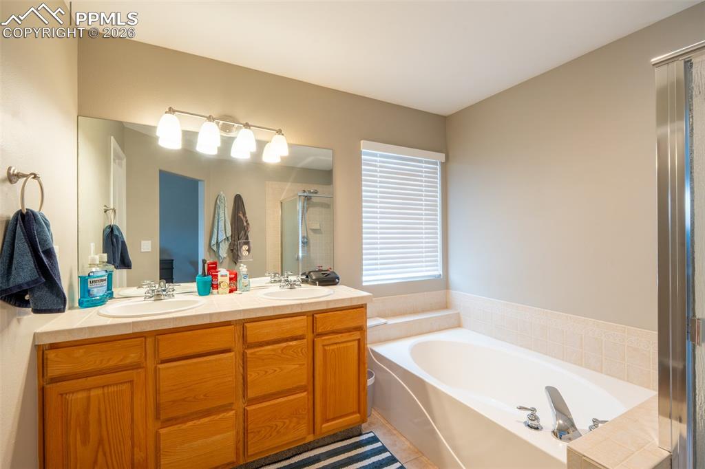 Image 21 of 45: Primary 5 piece bathroom (2) with partitioned toilet - upper floor