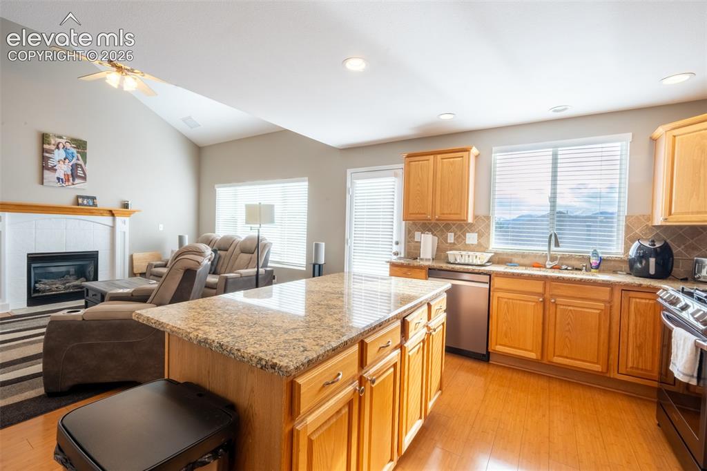 Image 9 of 46: Kitchen/living room - main floor