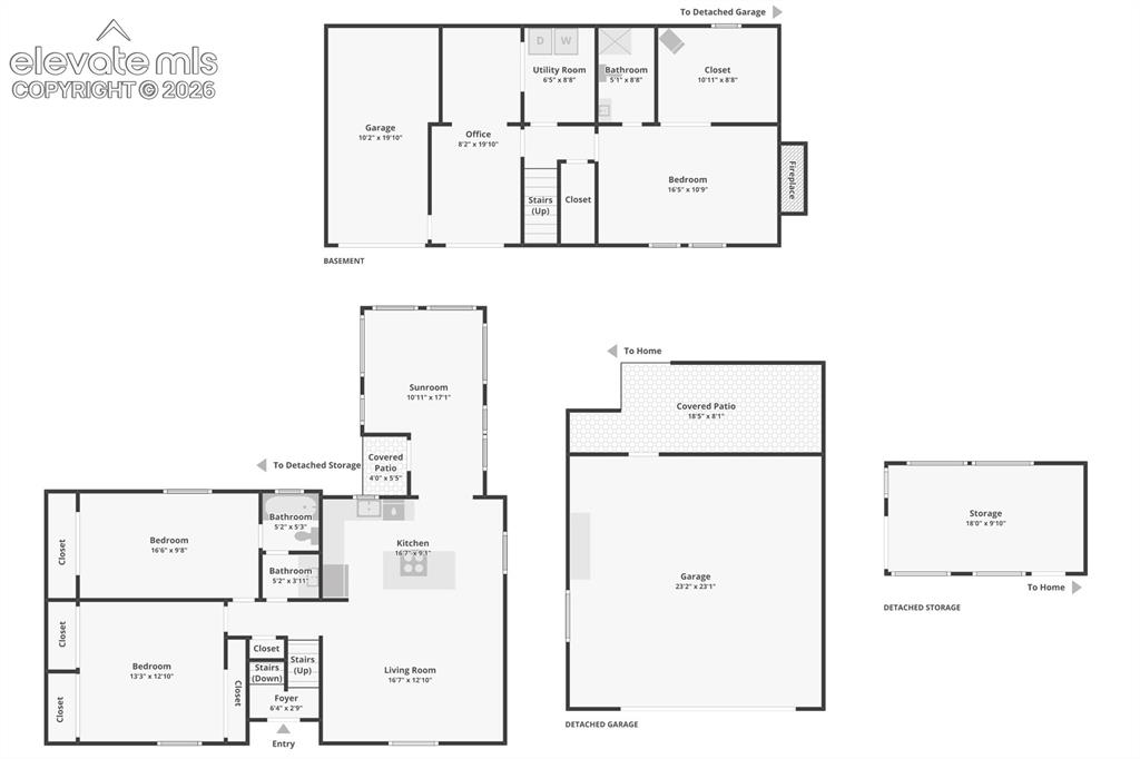 Image 50 of 50: Floor Plan – Detailed floor plan highlights the home’s versatile bi-level l