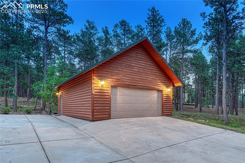 Image 45 of 50: Detached 2 car oversized garage/workshop