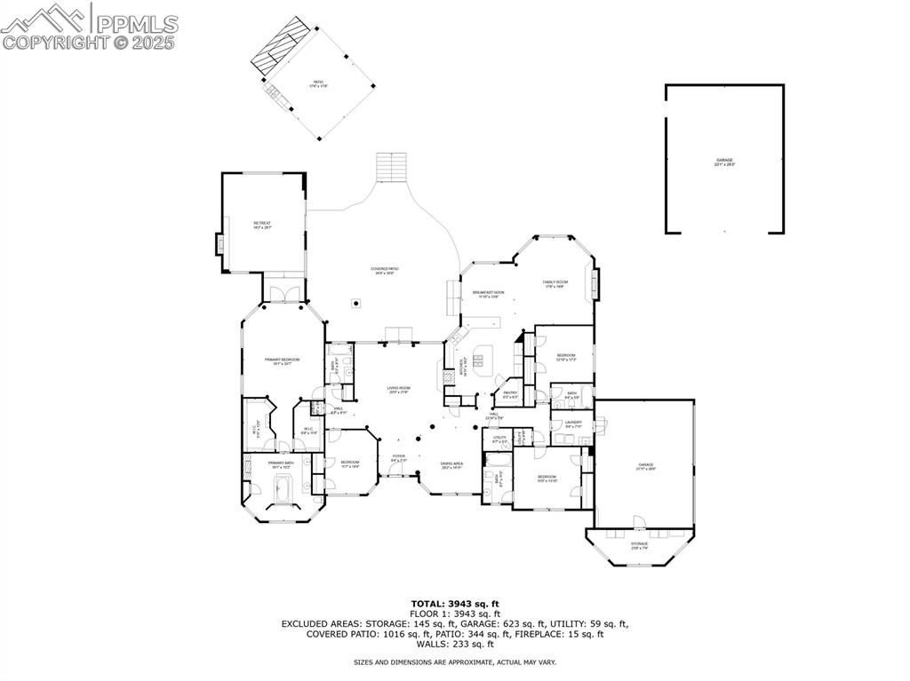 Image 50 of 50: Floor Plan shows the sprawling layout of this true one-level luxury living
