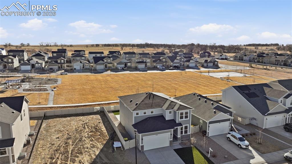 Image 43 of 48: Aerial perspective of suburban area