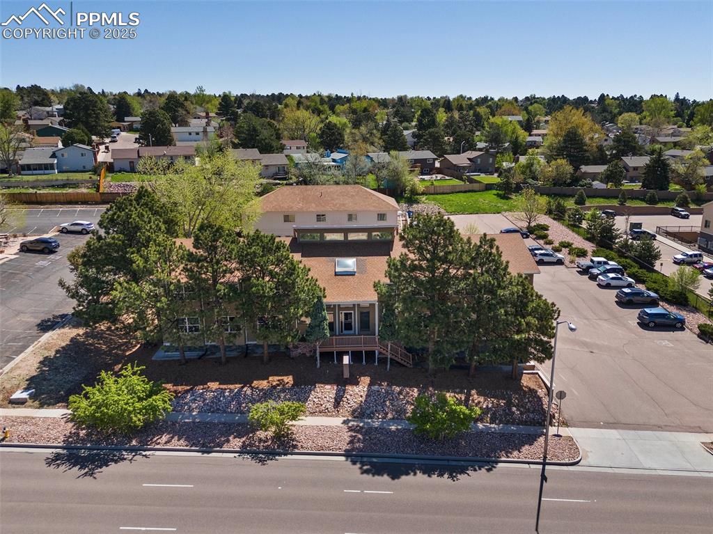 Image 9 of 50: Aerial perspective of suburban area