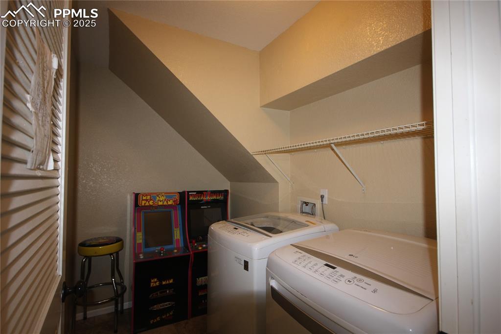 Image 23 of 32: Laundry is located in the finished basement