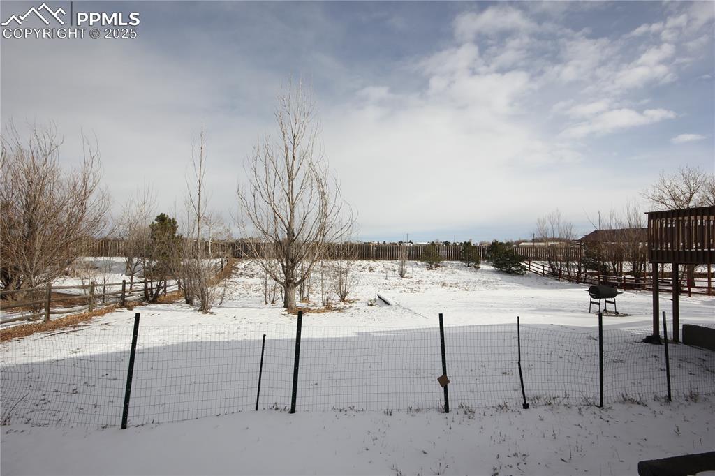 Image 29 of 32: View of backyard from the side of the home