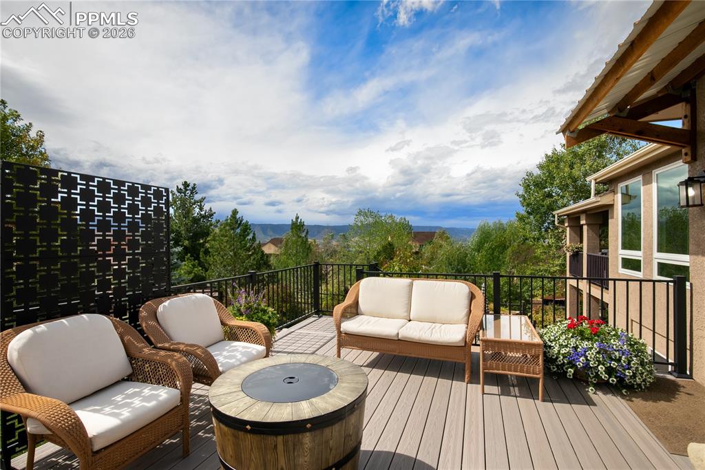 Image 38 of 50: Newer composite 15 x 16 deck with awning