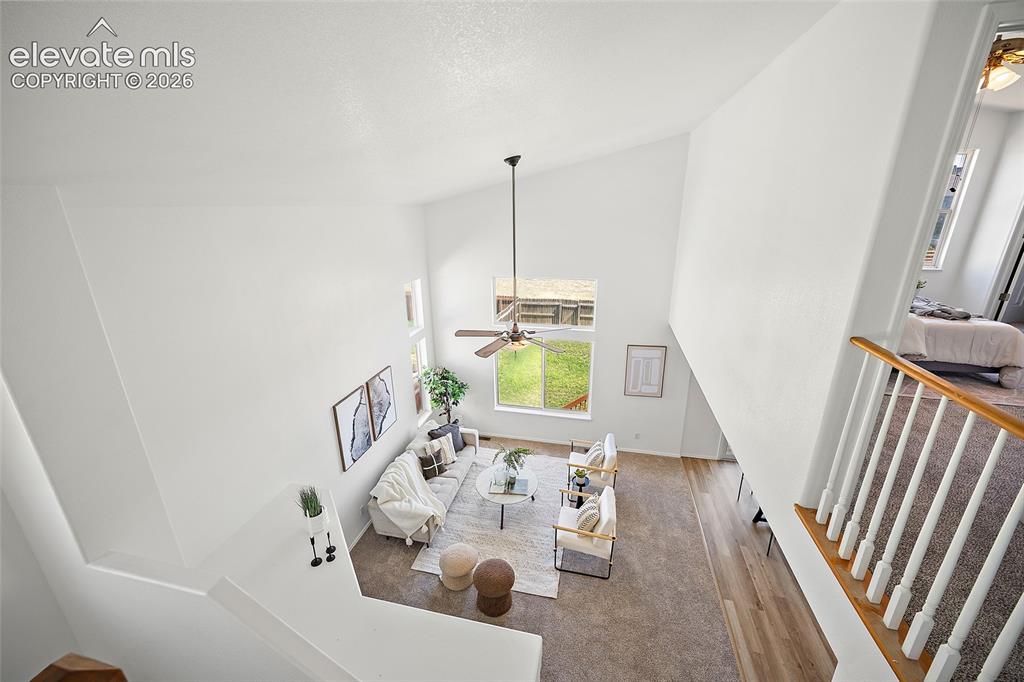Image 32 of 44: View of living room from upstairs