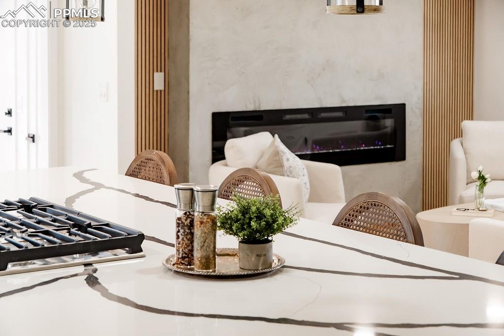 Image 6 of 43: Detailed view of a fireplace