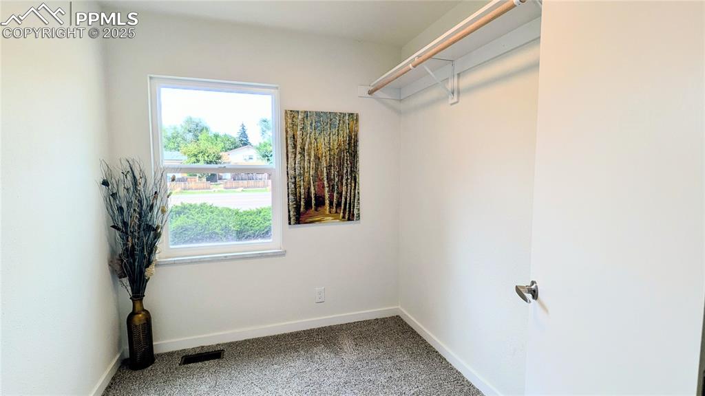 Image 16 of 39: Spacious closet with light carpet