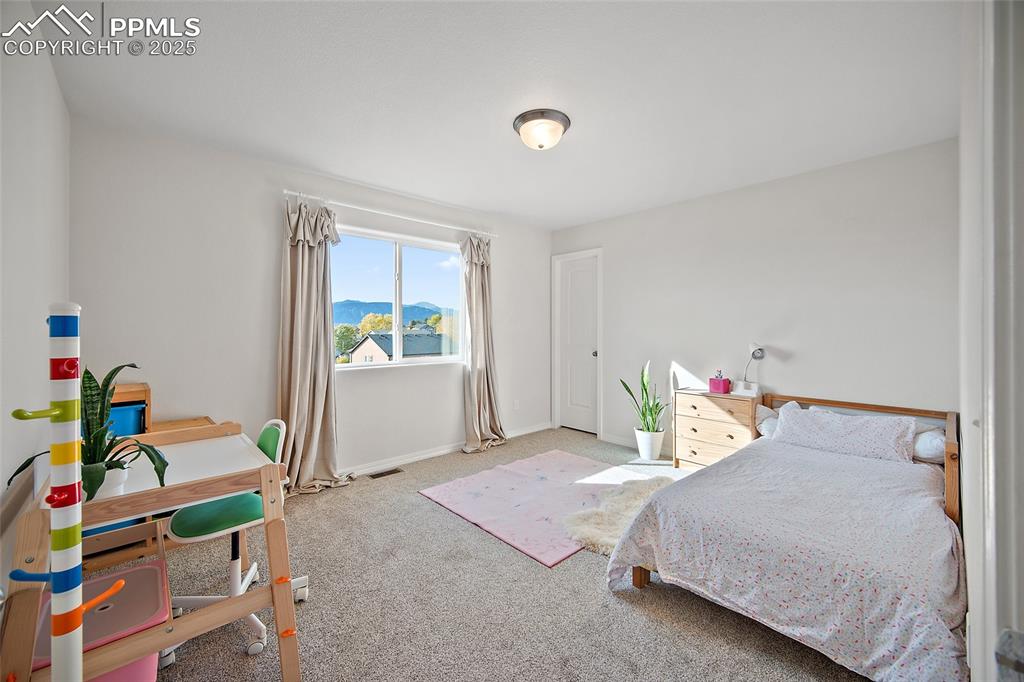 Image 21 of 50: Upper-Level Bedroom with walk in closet.