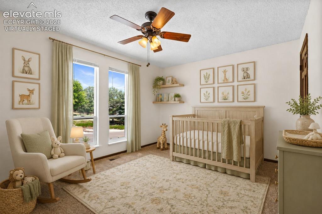 Image 22 of 50: Virtually Staged; 2nd Bedroom, Upper Level