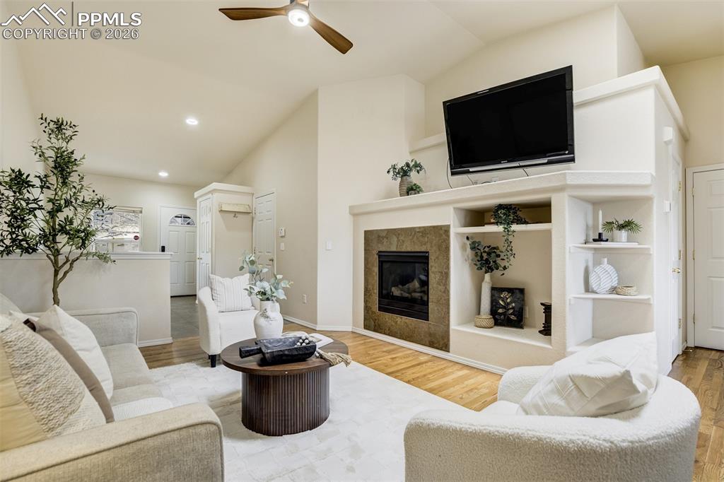 Image 3 of 39: Cozy up to the fire place on cold CO days.