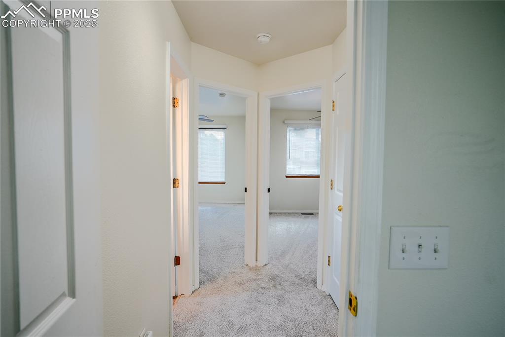 Image 6 of 37: Hallway featuring carpet flooring