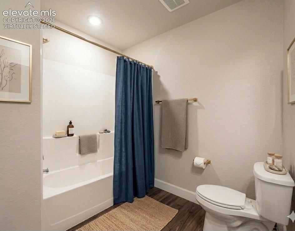Image 31 of 35: Virtually staged basement bathroom