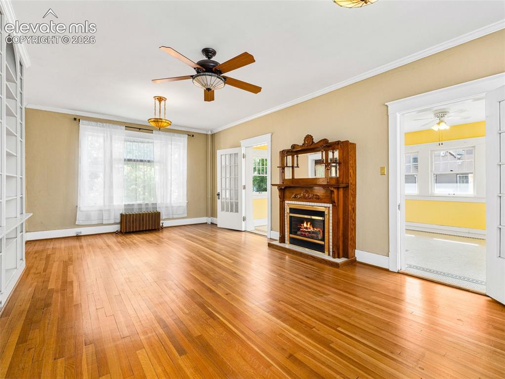 Image 16 of 49: Gas fireplace in living room