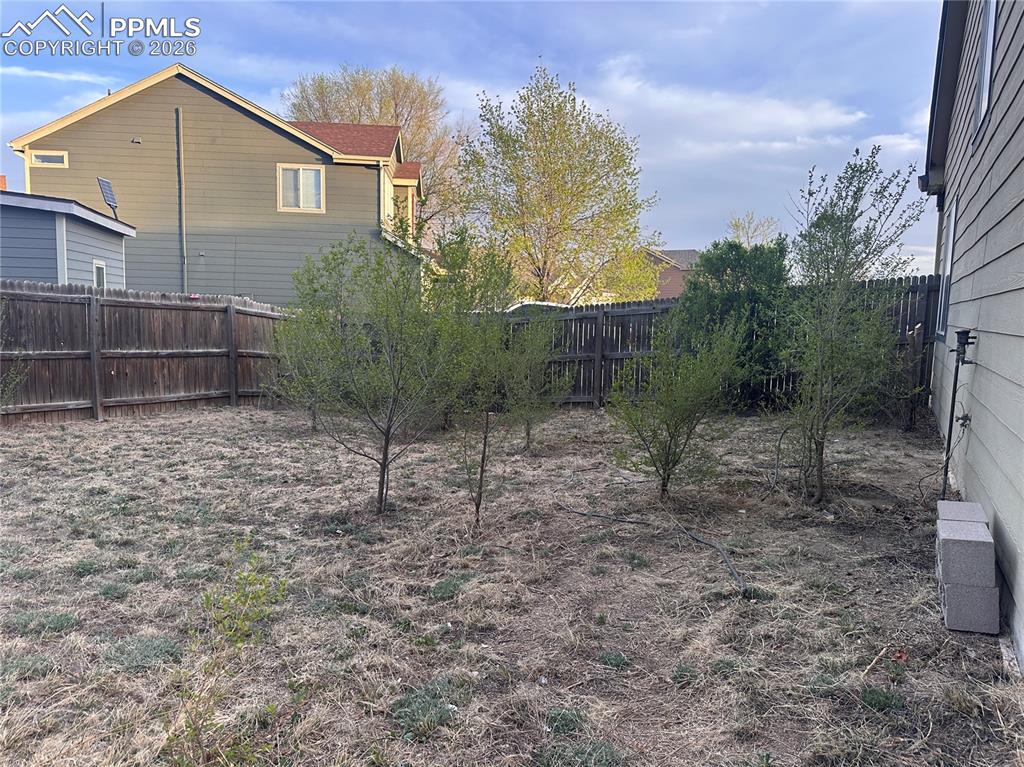 Image 33 of 33: Large side yard with trees