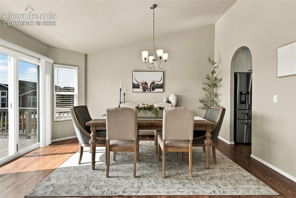 Image 17 of 49: Dining area conveniently located just off the kitchen.