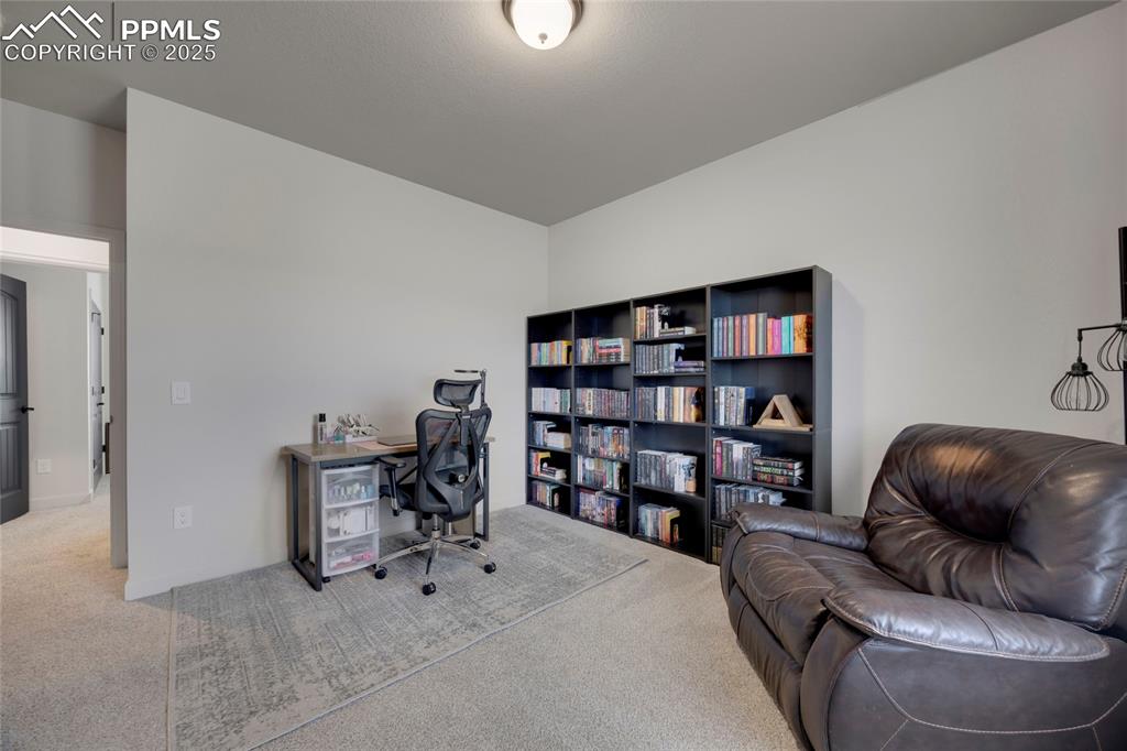Image 17 of 37: Office area with carpet flooring