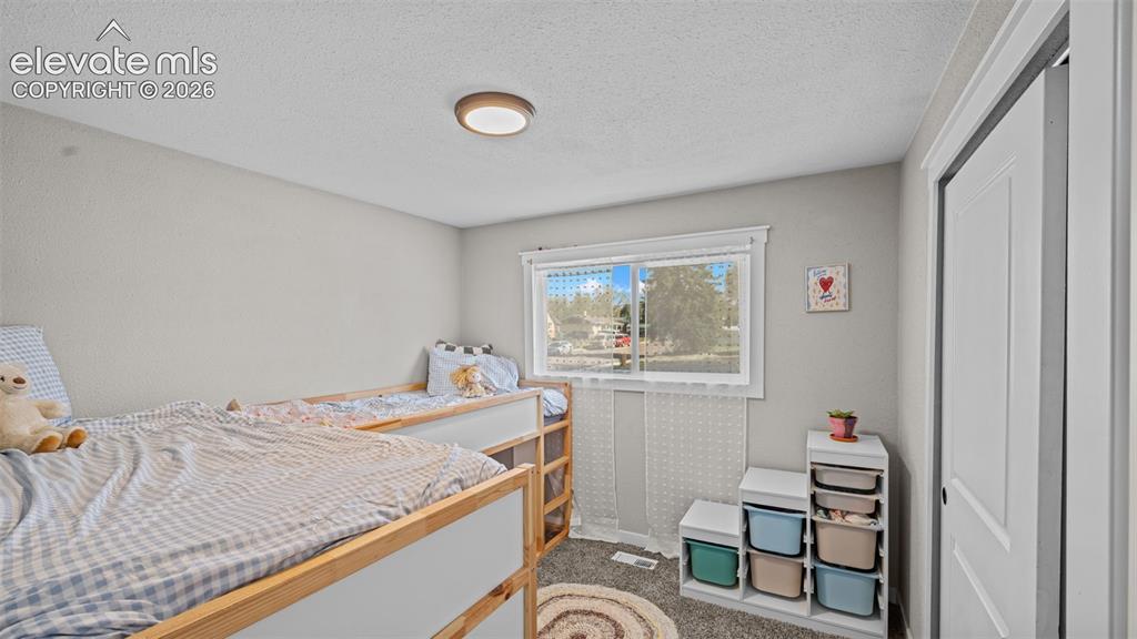 Image 17 of 43: Room featuring light gray walls, a flush-mount ceiling light, and carpeted