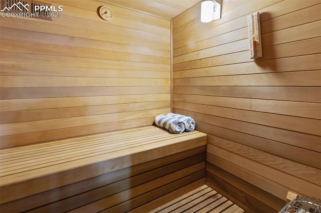 Image 32 of 46: This dry sauna is located in the basement