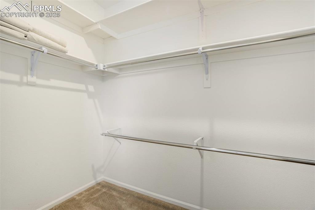 Image 23 of 36: Spacious closet with carpet