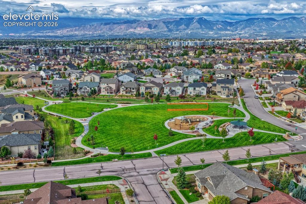 Image 46 of 50: Aerial view of the neighborhood park.