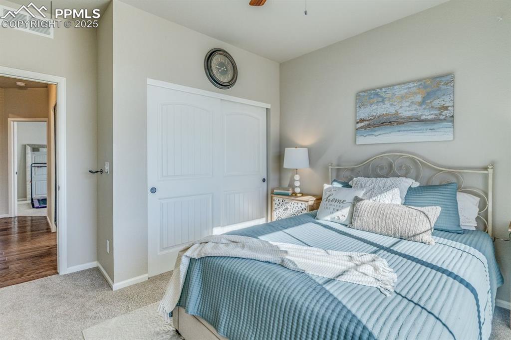 Image 34 of 50: Bedroom featuring carpet floors and a closet