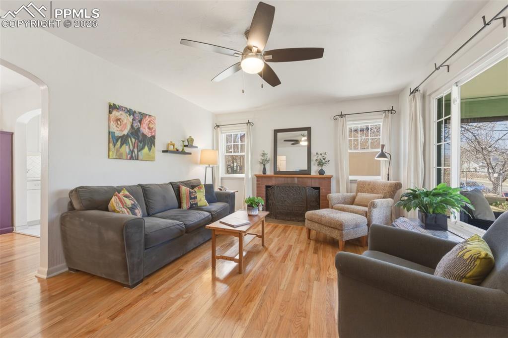 Image 12 of 50: Wood Burning Fireplace