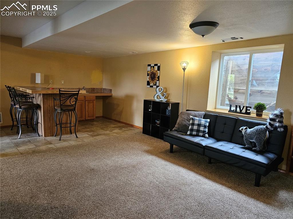 Image 22 of 44: Basement Game Room, and bar