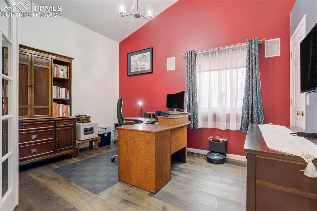 Image 22 of 43: Bedroom 2 currently being used as an office