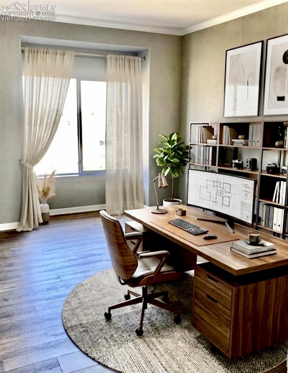 Image 20 of 21: Virtually staged / primary bedroom as a potential home office space