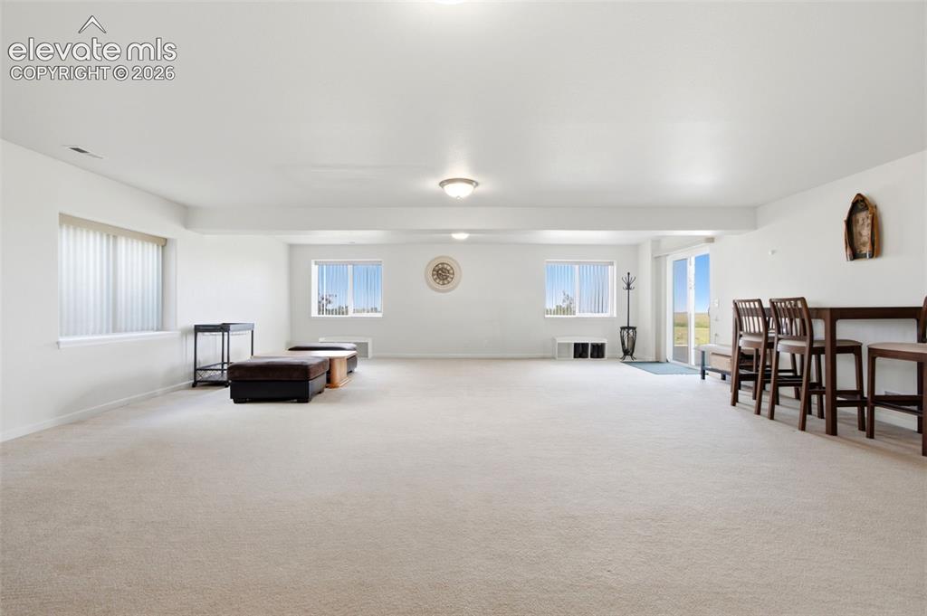 Image 24 of 44: Basement family room with walkout access to the patio