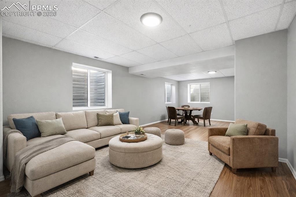 Image 32 of 49: Great for family room, rec area, game room with wet bar