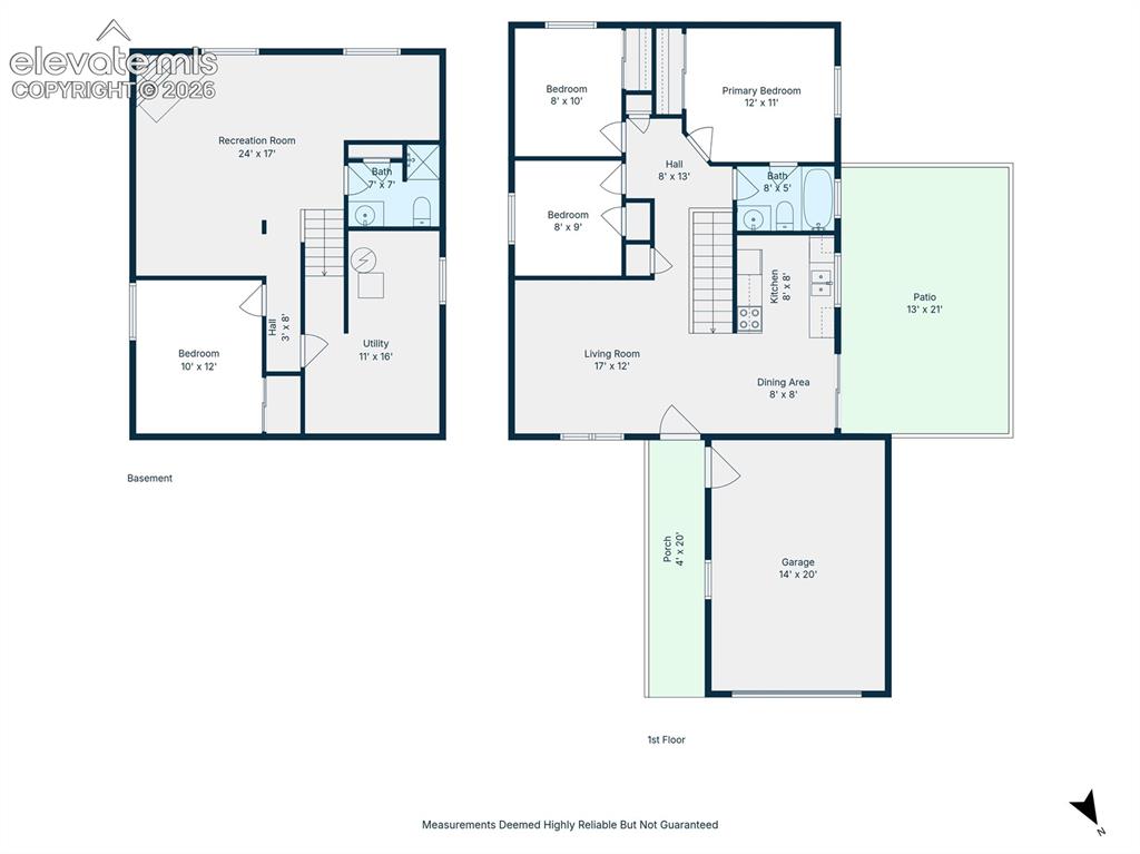 Image 29 of 29: Floor plan with estimated room/space size