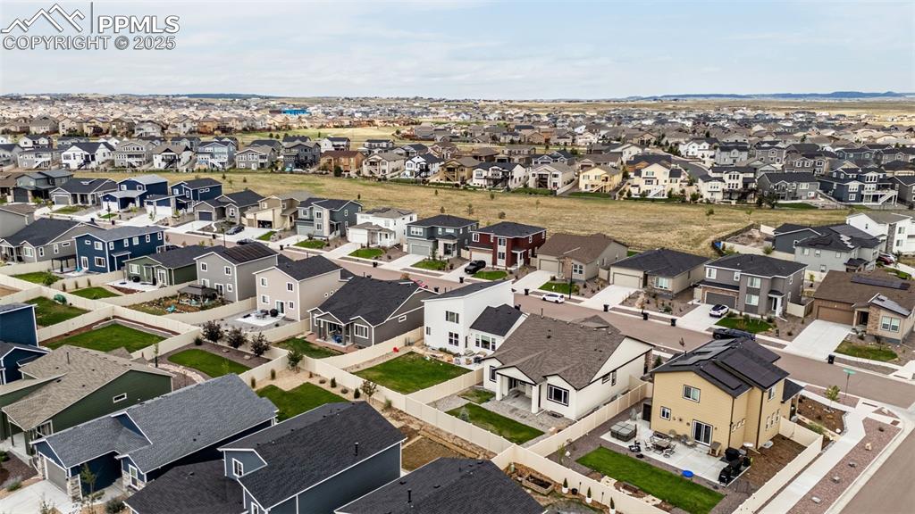 Image 39 of 41: Aerial perspective of suburban area