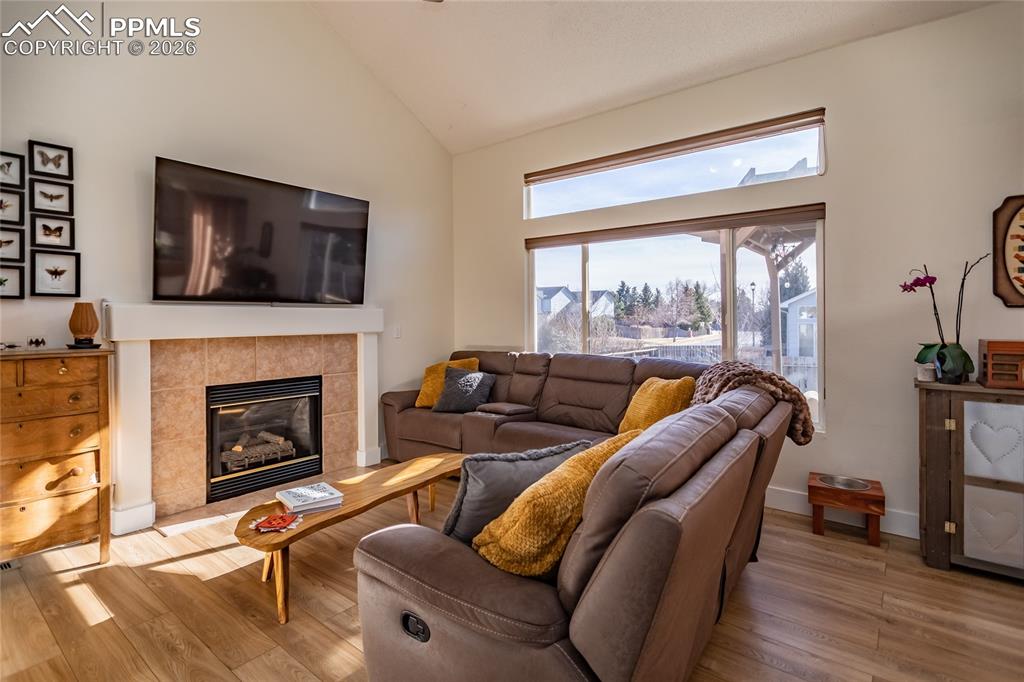 Image 39 of 47: Cozy up to the fire on COLD days! Sunlight helps.