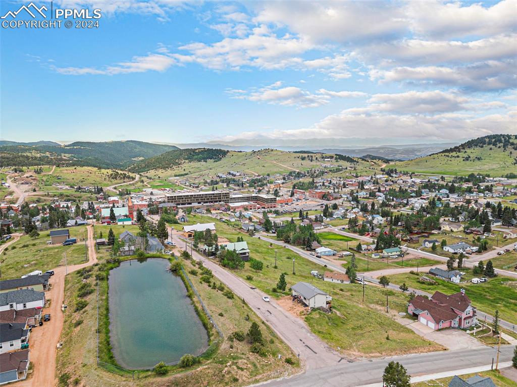 Image 14 of 19: aerial view of surrounding properties; north corner of Hayden and Galena st