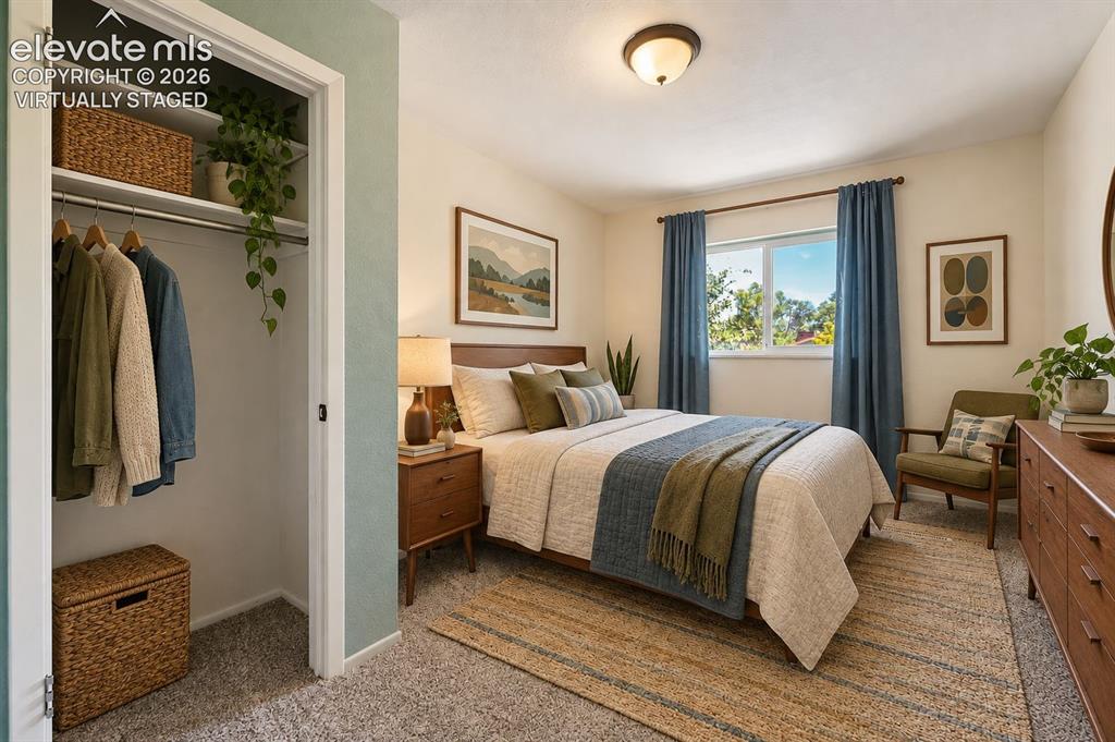 Image 11 of 28: virtually staged 3rd bedroom, again with tons of space and new carpet.