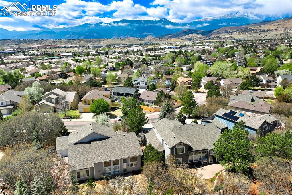 Image 32 of 44: Residential neighborhood with varied architectural styles, mature trees, an