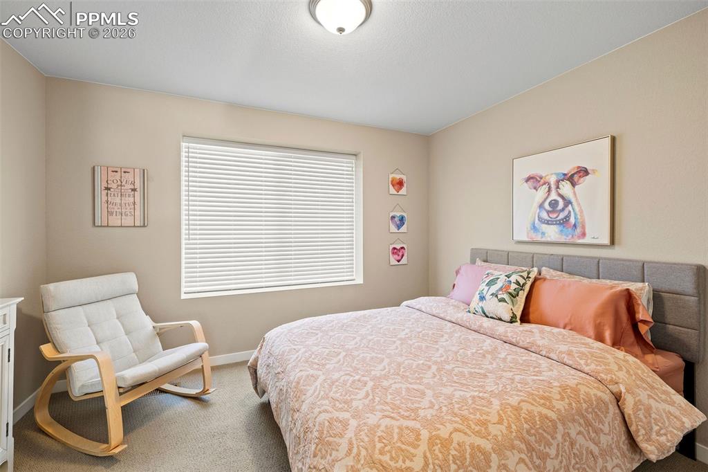 Image 21 of 33: The second bedroom isi spacious and has it